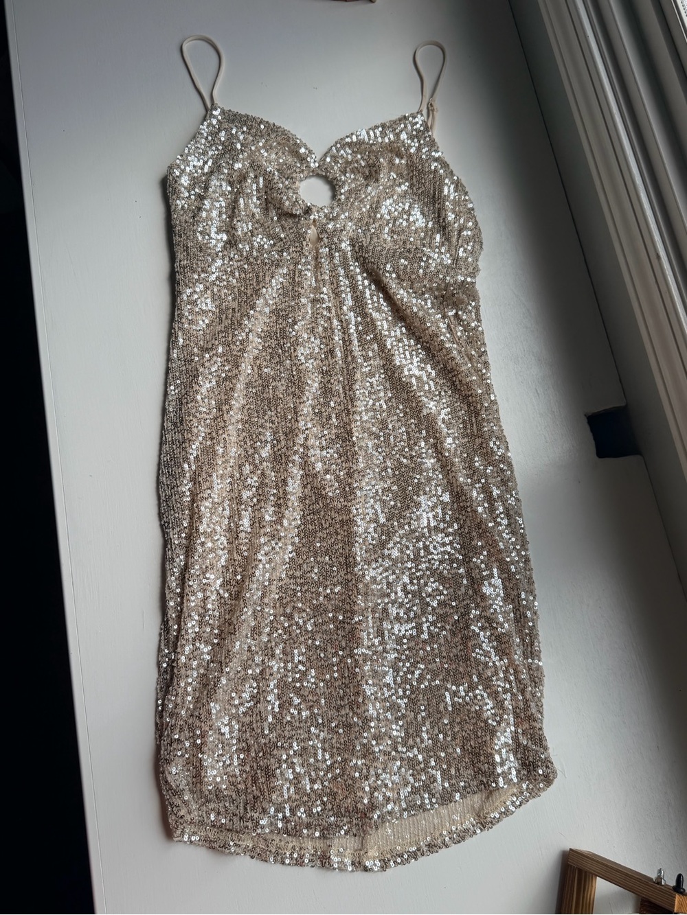 NWT Selfie Leslie Gold Sequin Party Dress